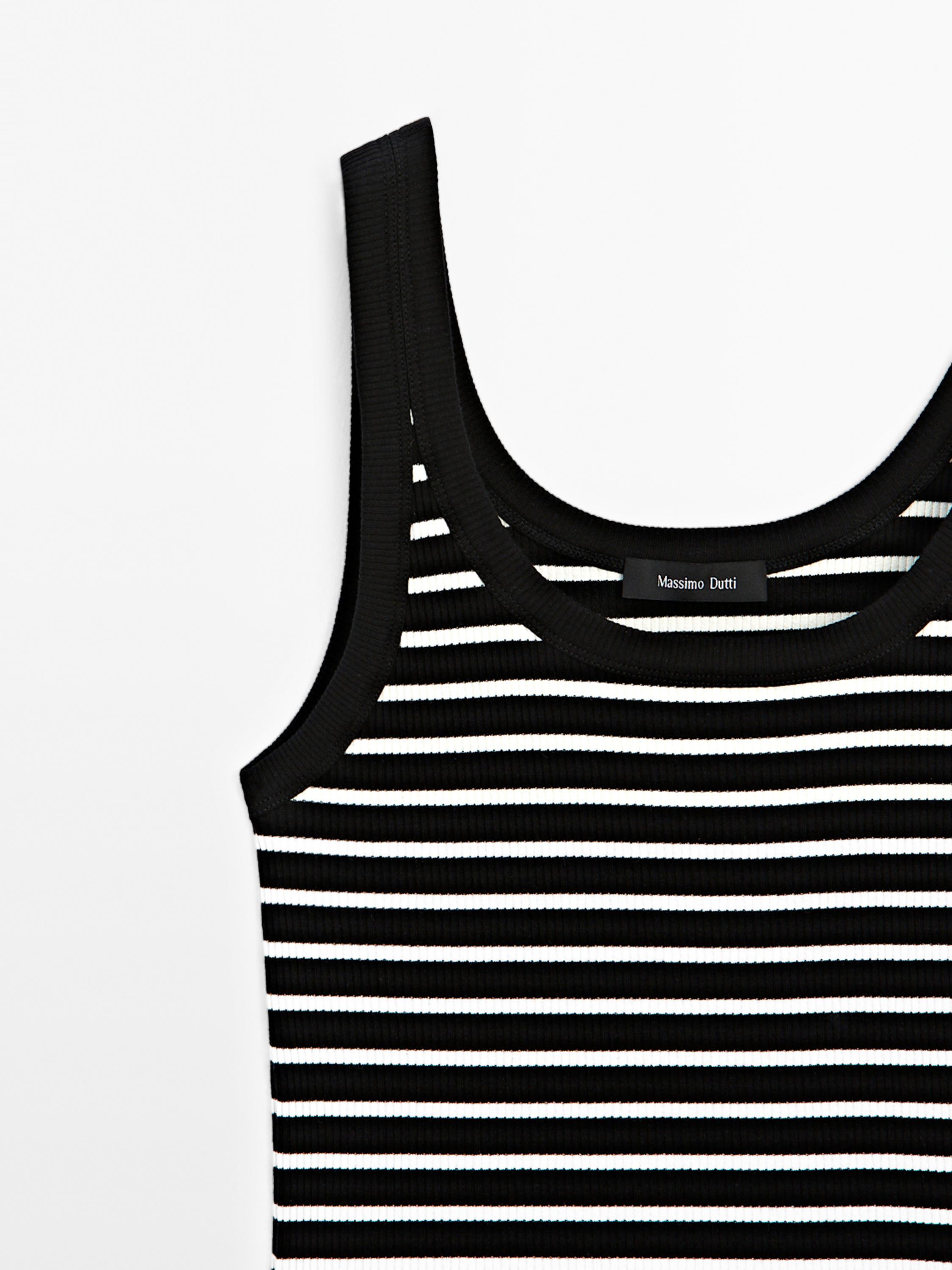 Stripe print vest top